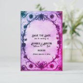 Tot de dood doen ons deel Gotische stijl bruiloft Save The Date (Staand voorkant)