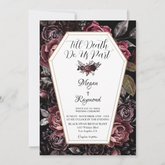 Tot de dood doen ons deel  humeurig Gothic bruilof Kaart (Voorkant)