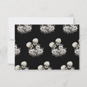 Tot de dood doen ons Deel Skelet Paar Bloemen RSVP Kaart (Achterkant)