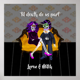 Tot de dood doen ons deel suiker schedel paar poster