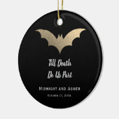 Tot de dood doen ons deel vleermuizen foto bruilof keramisch ornament (Links)