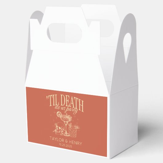 Tot de dood doen ons feest aangepaste bruiloft gun bedankdoosjes (Geopend)