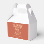 Tot de dood doen ons feest aangepaste bruiloft gun bedankdoosjes (Voorkant Zijde)