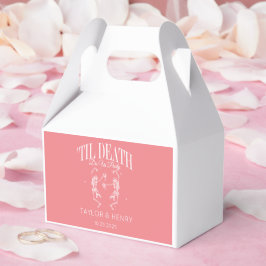Tot de dood doen ons feest aangepaste bruiloft gun bedankdoosjes