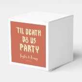 Tot de dood doen ons feest aangepaste bruiloft gun bedankdoosjes (Voorkant Zijde)