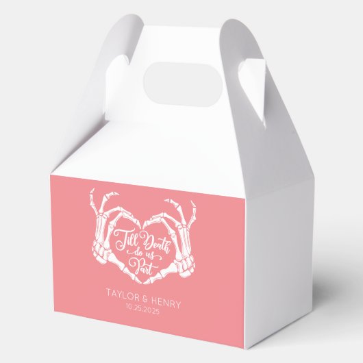 Tot de dood doen ons feest aangepaste bruiloft gun bedankdoosjes (Voorkant)