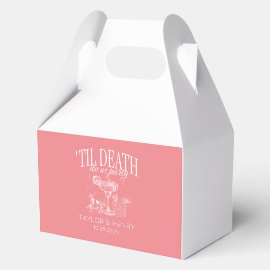 Tot de dood doen ons feest aangepaste bruiloft gun bedankdoosjes (Voorkant)
