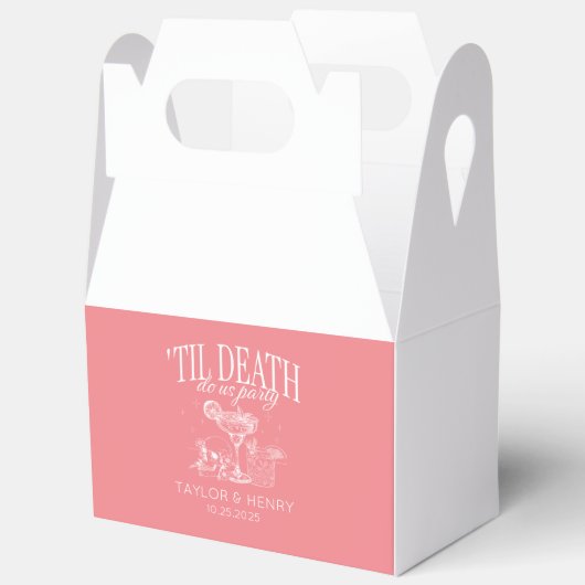 Tot de dood doen ons feest aangepaste bruiloft gun bedankdoosjes (Open)