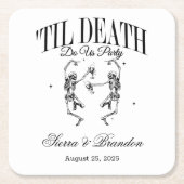 Tot de dood doen ons feest gepersonaliseerde bruil kartonnen onderzetters (Voorkant)