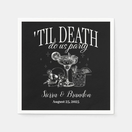 Tot de dood doen ons feest gepersonaliseerde bruil servet (Voorkant)