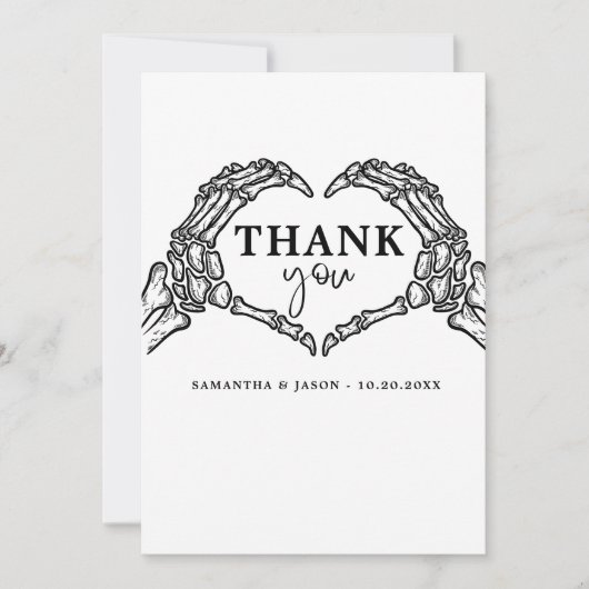 Tot de dood doen ons feest Gotische Halloween brui Bedankkaart (Voorkant)