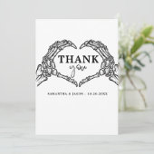 Tot de dood doen ons feest Gotische Halloween brui Bedankkaart (Staand voorkant)