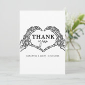 Tot de dood doen ons feest Gotische Halloween brui Bedankkaart (Staand voorkant)