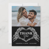 Tot de dood doen ons feest Gotische Halloween brui Bedankkaart (Voorkant)