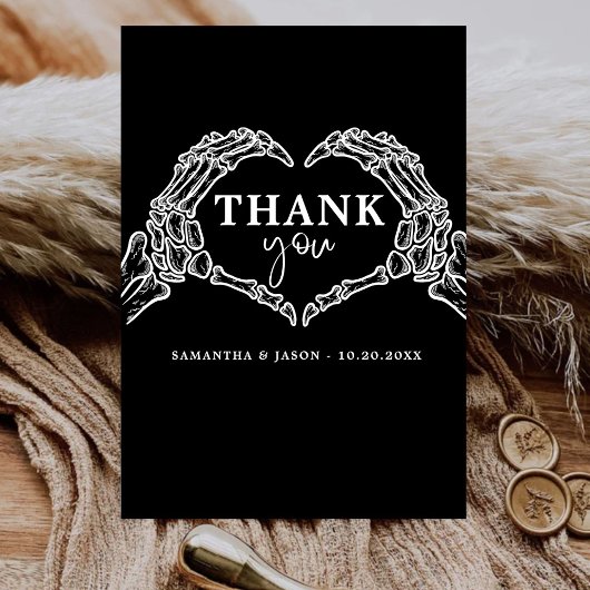 Tot de dood doen ons feest Gotische Halloween brui Bedankkaart