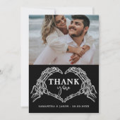 Tot de dood doen ons feest Gotische Halloween brui Bedankkaart (Voorkant)