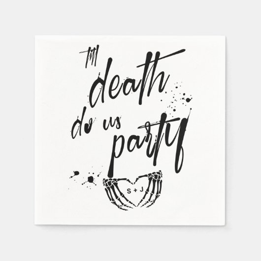 Tot de dood doen ons partij bruiloft gunst servet (Voorkant)