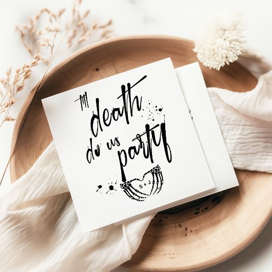 Tot de dood doen ons partij bruiloft gunst servet