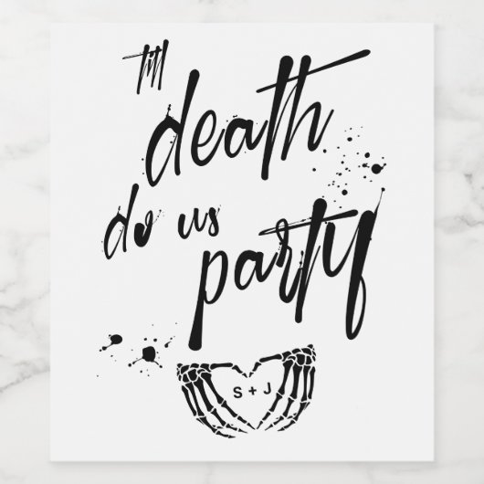 Tot de dood doen ons partij bruiloft gunst wijn etiket (Enkel label)