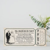 Tot de dood doen ons partij verlovingsfeest ticket kaart (Staand voorkant)