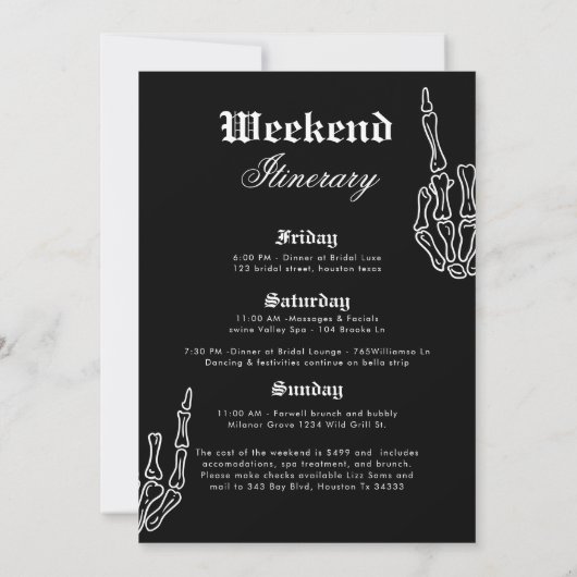 Tot de dood doen ons Party Bachelorette Party Kaart (Achterkant)