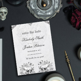 Tot de dood doen we deel Gothic Weddenschap zwart- Briefkaart