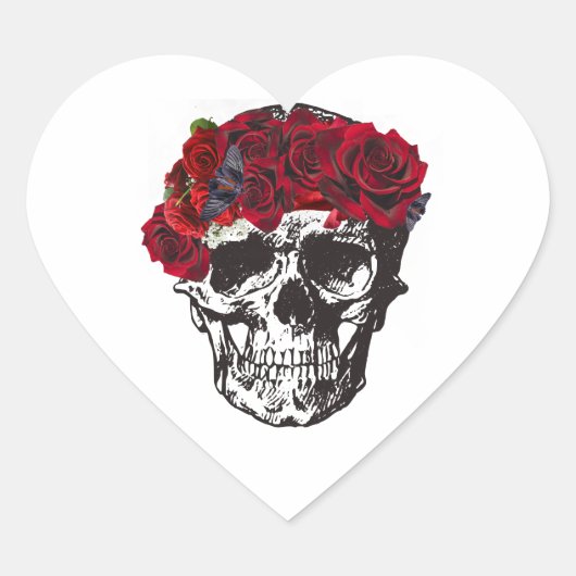 Tot de dood doen we deel Red Rose Hart Sticker (Voorkant)