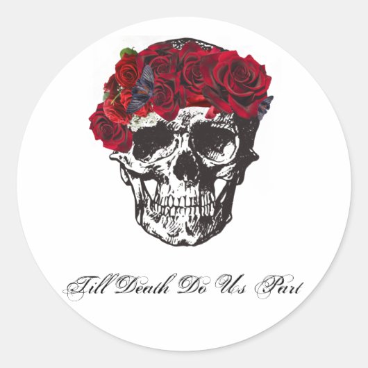 Tot de dood doen we deel Red Rose Ronde Sticker (Voorkant)