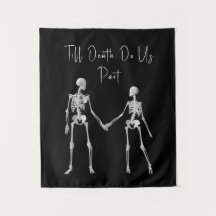 Tot de dood doen we deel Skeleton Tapestry
