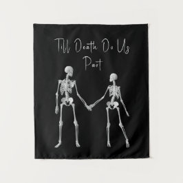 Tot de dood doen we deel Skeleton Tapestry Wandkleed