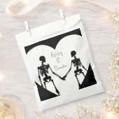 Tot de dood doen we deel Skeleton White Favor Bag Bedankzakje (Geknipt)