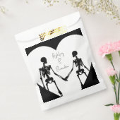Tot de dood doen we deel Skeleton White Favor Bag Bedankzakje (Gezegeld)