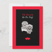 Tot de dood doen we deel van Skulls Red Black Wedd Kaart (Achterkant)