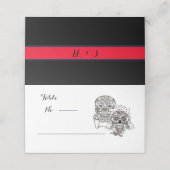 Tot de dood doen we deel van Skulls Red Black Wedd Plaatskaartje (Buitenkant ongevouwen)