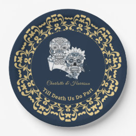 Tot de dood doen we een deel suiker schedels bruil papieren bordje