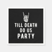Tot de dood doen we het zwarte Skeletonfeest Servet (Voorkant)