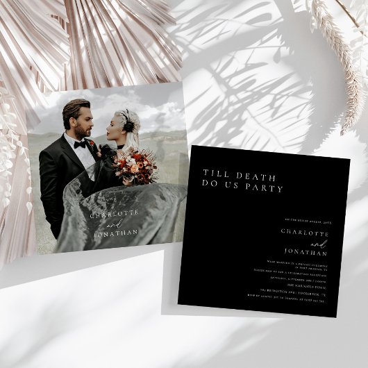 Tot de dood Feest ons Black Elopement Bruiloft Kaart