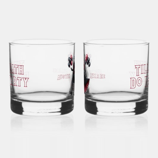 Tot de dood Feest ons Gotische Bruid en bruidegom Whisky Glas (Rechts)