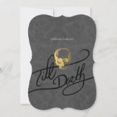 Tot de dood Gold Modern Skull Weddenschap Kaart (Achterkant)