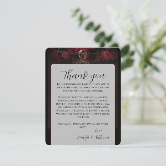 Tot de dood Gothic Bedankt dat je Kaart ontvangt (Staand voorkant)