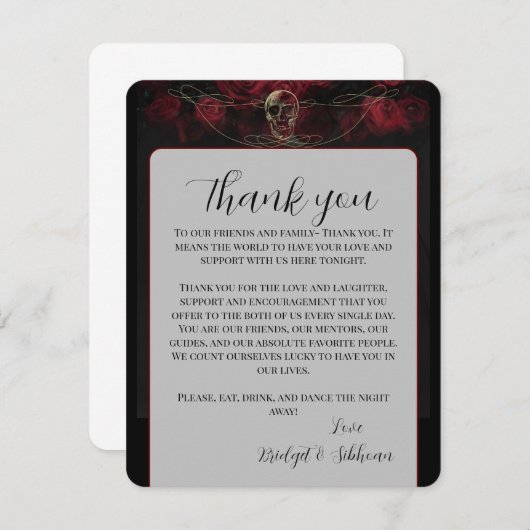 Tot de dood Gothic Bedankt dat je Kaart ontvangt (Voorkant / Achterkant)