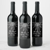 Tot de dood | Gothic Black HalloWedding Wine Wijn Etiket (Flessen)