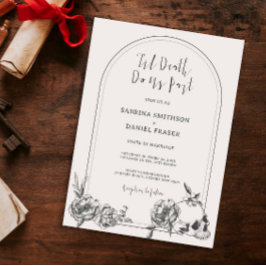 Tot de Dood Gothic hand-getekende bloemen Kaart