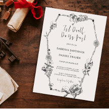 Tot de dood Gothic Hand getrokken Flowers Skull Co