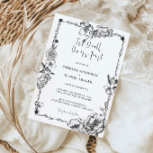 Tot de dood Gothic Hand-getrokken Flowers Skull Kaart