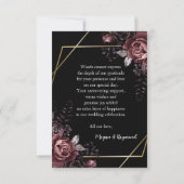 Tot de dood | Gothic zwart bloemenbruiloft dank u Bedankkaart (Achterkant)