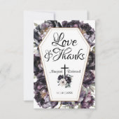 Tot de dood | Gothic zwarte pioenenkist Dank u Bedankkaart (Voorkant)