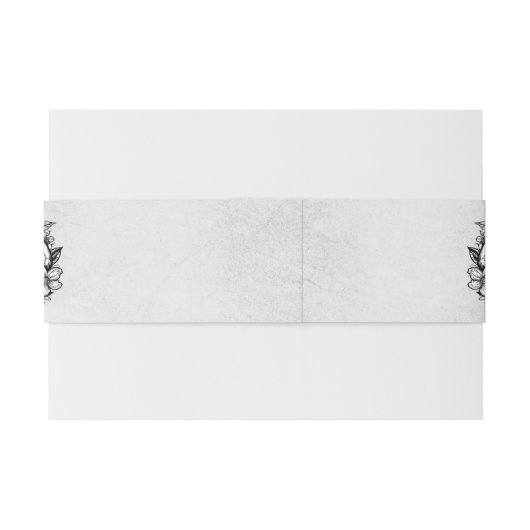 Tot de dood Gotische Bloemen Skulls Halloween Brui Uitnodigingen Wikkel (Achterkant Voorbeeld)