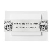 Tot de dood Gotische Bloemen Skulls Halloween Brui Uitnodigingen Wikkel (Voorkant Voorbeeld)