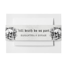 Tot de dood Gotische Bloemen Skulls Halloween Brui Uitnodigingen Wikkel